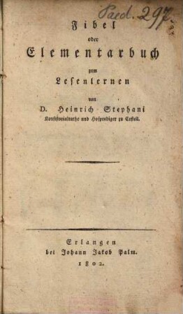Fibel oder Elementarbuch zum Lesenlernen