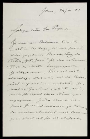 Brief von Ernst Abbe an Karl Schwarzschild, Jena, 24.3.1901