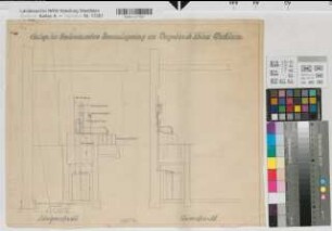 Wocklum (Balve) Schloß Vorgebäude explosionssichere Benzinlagerung Schnitte um 1930 o.M. 39 x 48 Bleistiftzeichnung Landsberg-Velen