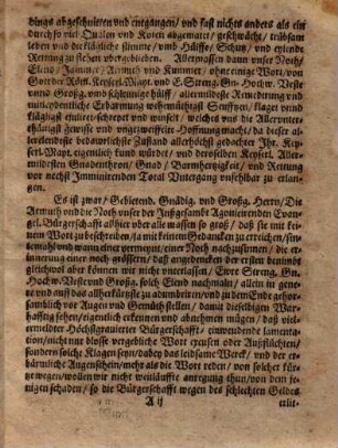 Copia was an einen Rath zu Augspurg die hochbedrängete Bürgerschafft Augspurgischer Confession daselbsten puppliciret vnd gebeten vnterm 15 Januar 1636 abgehen lassen