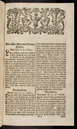 3-15, Am ersten Advents-Sonntag. - Am Neuen-Jahrs-Tage.
