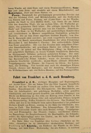 Stettin- Posen- Frankfurt a.d.O.- Bromberg : Führer für Reisende auf den Eisenbahnen zwischen Stettin, Posen, Frankfurt a.d.O. und Bromberg