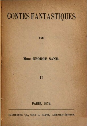 Contes fantastiques : Par George Sand. 2