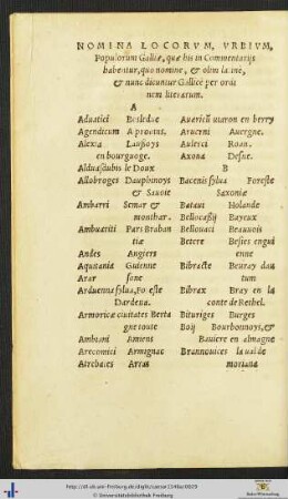Nomina Locorum, Urbium, Populorum Galliæ et Hispaniæ