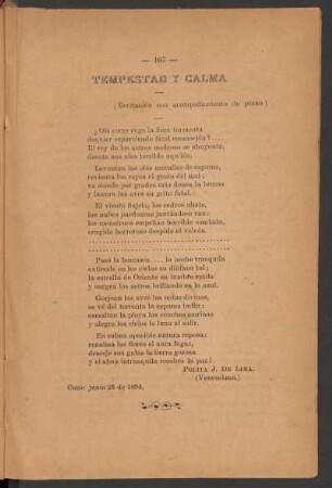 Tempestad y calma : (Recitación con acompañamiento de piano) - [Poesía]