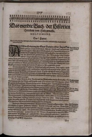 Das vierdte Buch, der Historien [...] Melpomene.