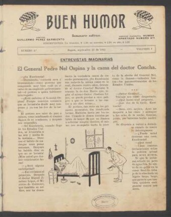 El General Pedro Nel Ospina y la cama del doctor Concha. : Entrevistas imaginarias