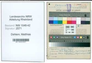 Entnazifizierung Matthias Dahlem , geb. 18.03.1898 (Schlosser)