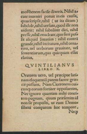 Quintilianus Libro X.