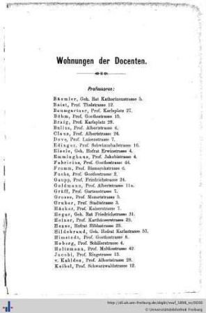 Wohnungen der Docenten.