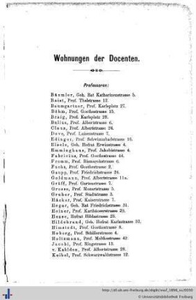 Wohnungen der Docenten.