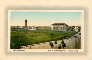 Leipzig-Mockau: Blick v. Rathaus (Schule - Nordviertel)