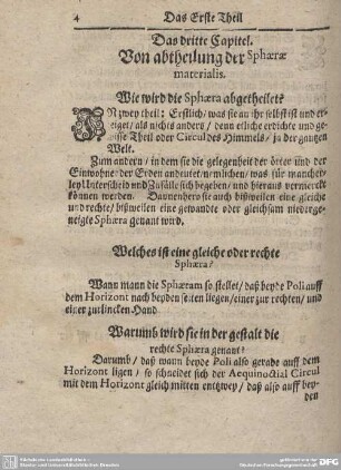 Das dritte Capitel. Von abtheilung der Sphaerae materialis.