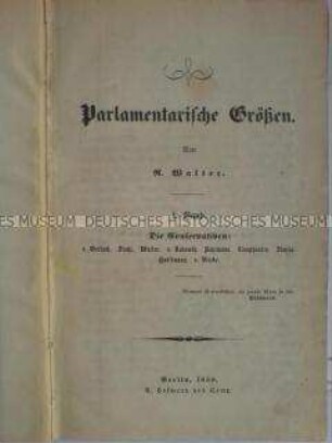 Biografien konservativer Abgeordneter der Frankfurter Nationalversammlung