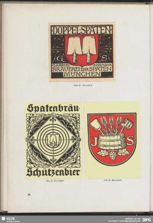 Bieretikett Doppel-Spaten. Gabriel Sedlmayr. Brauerei zum Spaten München