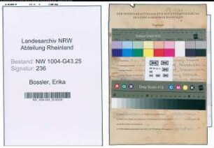 Entnazifizierung Erika Bossler , geb. 05.02.1917 ()