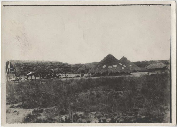 Indian huts with Beiju on the roofs