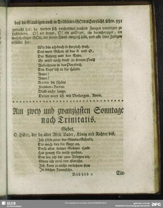 Am zwey und zwanzigsten Sonntage nach Trinitatis