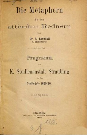 Die Metaphern bei den attischen Rednern