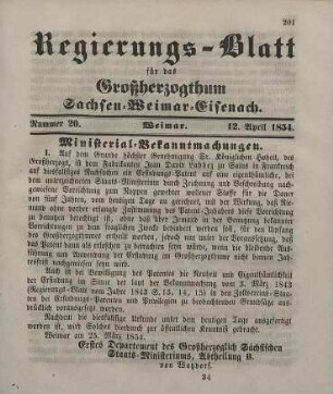 Nr. 20 : 12. April 1854