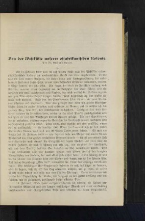 Von der Westküste unserer ostafrikanischen Kolonie.