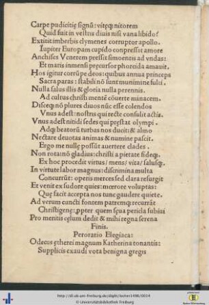Peroratio Elegiaca