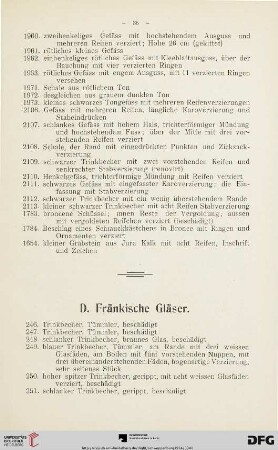 D. Fränkische Gläser (Nr. 246-2098)