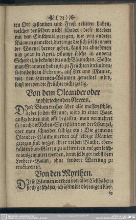Von dem Oleander oder wohlriechenden Nereon