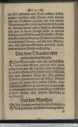 Von dem Oleander oder wohlriechenden Nereon