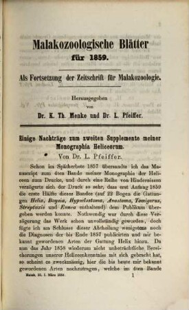 Malakozoologische Blätter. 6, 6. 1859 (1860)