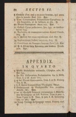 82-86, Appendix. In Qvarto. In Octavo. In Dvodecimo.