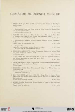 Gemälde moderner Meister (Nr. 1-223)