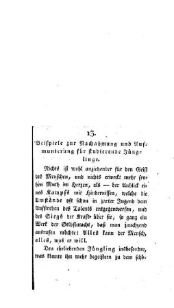 Beispiele zur Nachahmung und Aufmunterung für studierende Jünglinge : [13. Abhandlung] ; (die Fortsetzung folgt)
