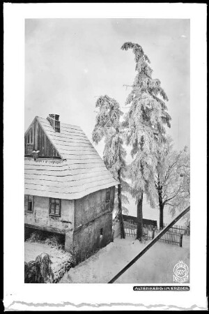 Erzgebirge, Blick auf Altenberg mit Schnee