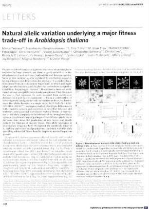 Natural allelic variation underlying a major fitness trade-off in Arabidopsis thaliana