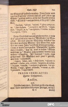 Praxis Verbi Activi Quartæ Conjugationis, Audio.