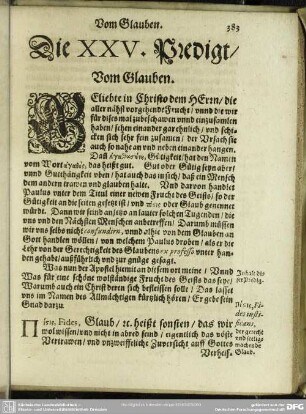Die XXV. Predigt, Vom Glauben : XXV. Predigt, Vom Glauben