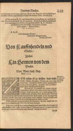 Von Kauffshendeln und Wucher.