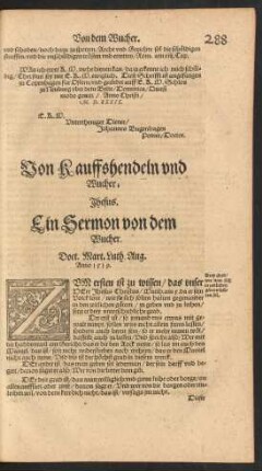 Von Kauffshendeln und Wucher.