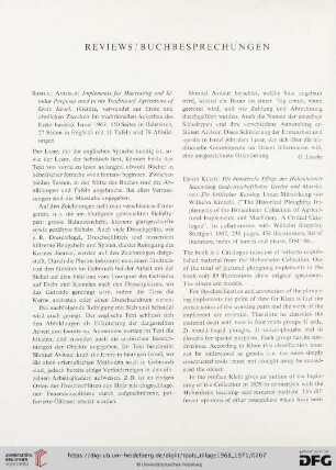 [Rezension von: Ernst Klein, Die historische Pflege der Hohenheimer Sammlung landwirtschaftlicher Geräte und Maschinen, Ein kritischer Katalog]