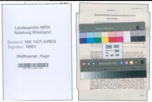 Entnazifizierung Hugo Wellhoener , geb. 15.11.1895 (Stadtassistent)