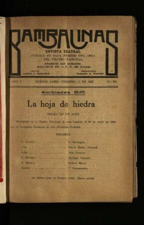 La hoja de hiedra : drama en un acto
