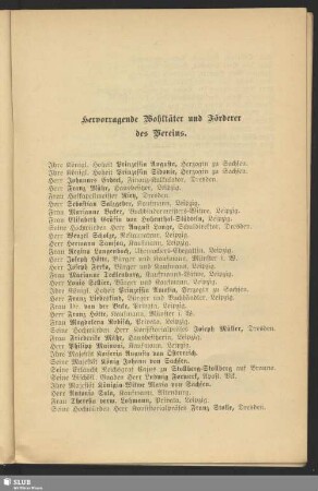 Hervorragende Wohltäter und Förderer des Vereins