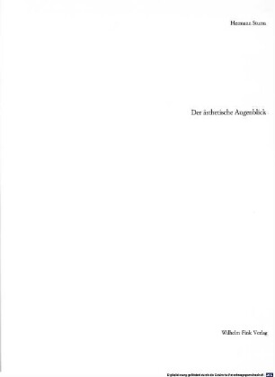 Der ästhetische Augenblick