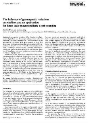 The influence of geomagnetic variations on pipelines and an application for large-scale magnetotelluric depth sounding