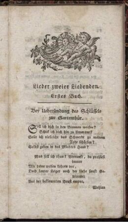 Lieder zweier Liebenden. Erstes Buch.