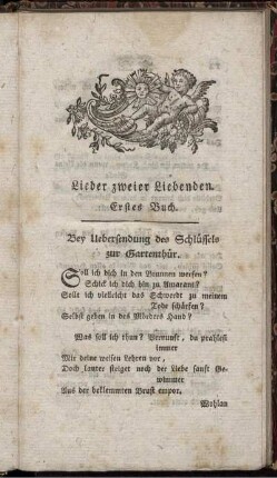 Lieder zweier Liebenden. Erstes Buch.