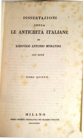 Dissertazioni sopra le antichita italiane : con note. 5
