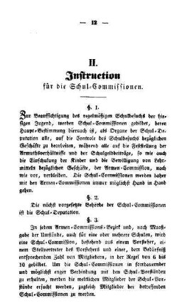 II. Instruction für die Schul-Commissionen