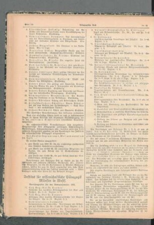 Institut für wissenschaftliche Pädagogik Münster in Westf. : Vorlesungsplan für das Sommersemester 1923